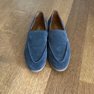 Bueno navy suede loafers. Worn once. Like new